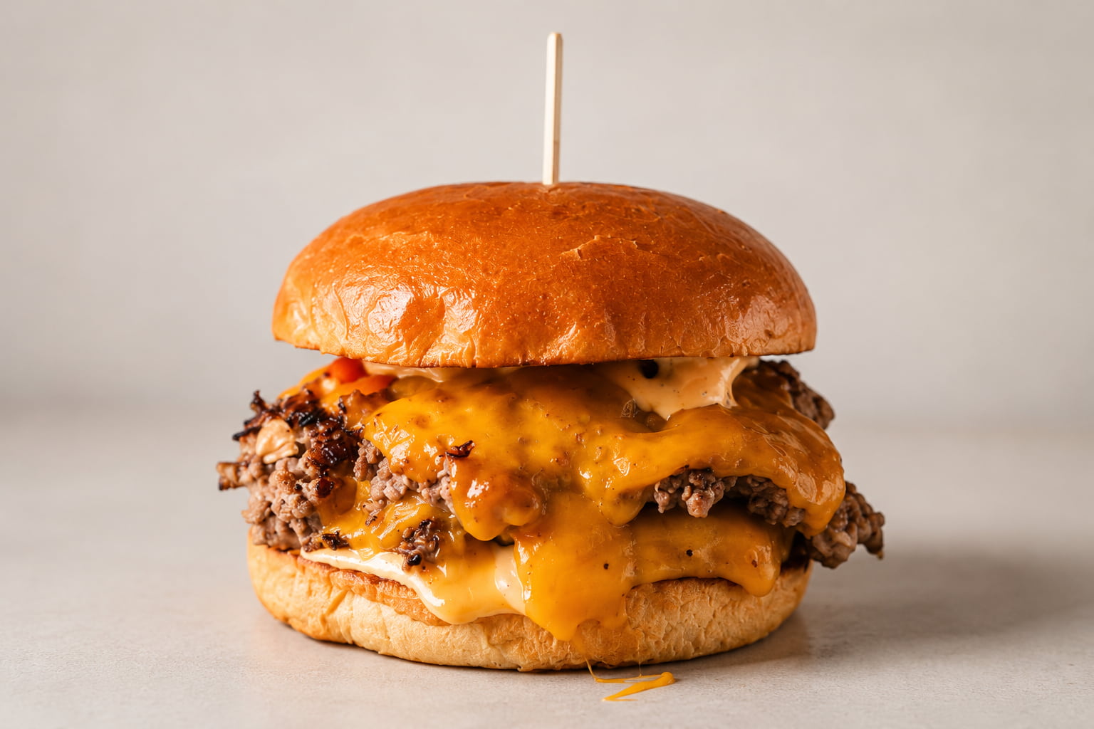 PAMPA Burger with blue cheese, caramelised onion and roasted peppers
